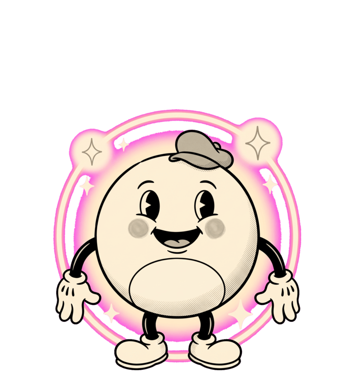 Mr. Chud as a 1930s rubber-hose cartoon — the in-app Rubber-hose skin